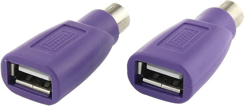 USB to PS2 Adapter 2PCS Purple USB Female to PS/2 Male Converter Adapter for Mouse and Keyboard...